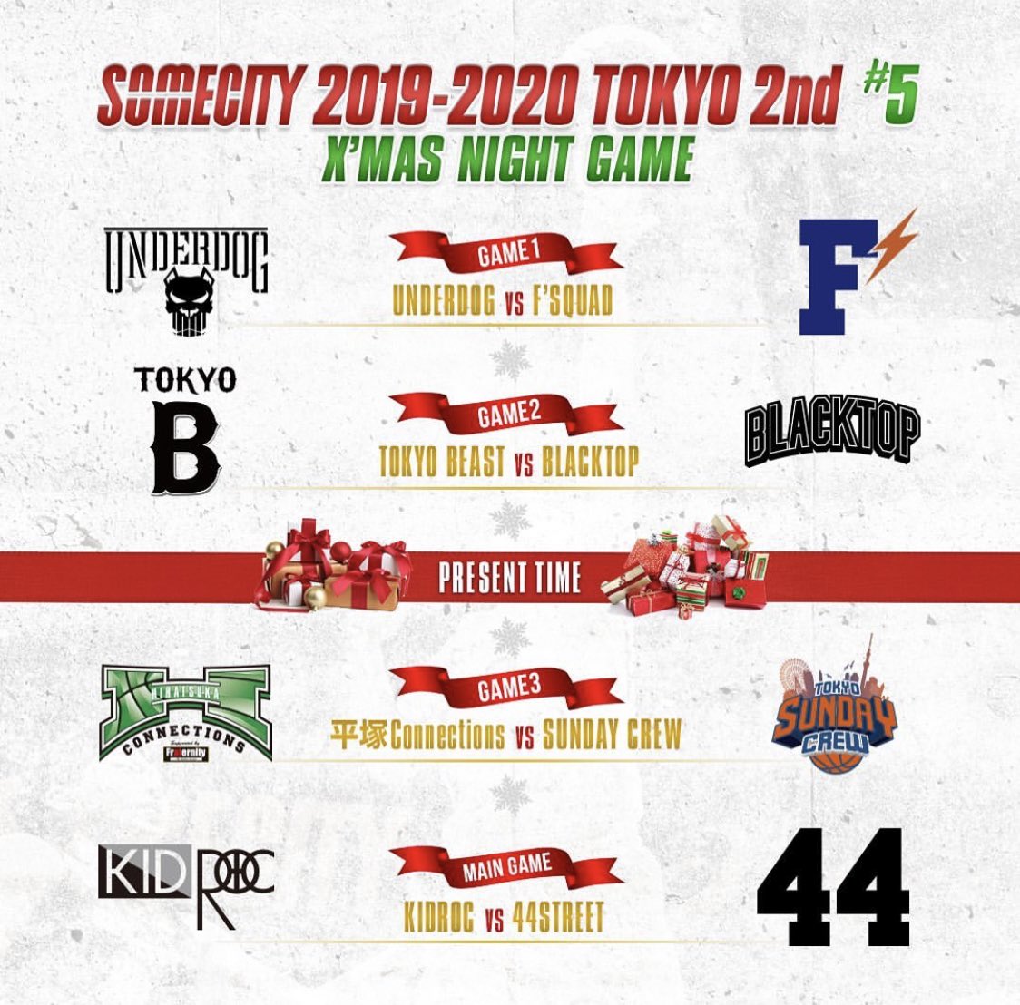 FSQUADtokyo's tweet photo. TODAY⚡️
🎅X'MAS NIGHT GAME🎄

2019.12.11(wed)
CLUB CITTA'
18:45 OPEN / 19:15 START
#fsquad #somecity #ballaholic https://t.co/4TQJ4C4xko