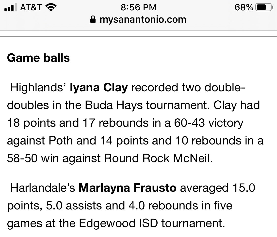 Congrats Marlayna and <a href="/ClayYaya/">Yaya_clay</a> Yaya for receiving game balls this week from mysa!! Great job!!