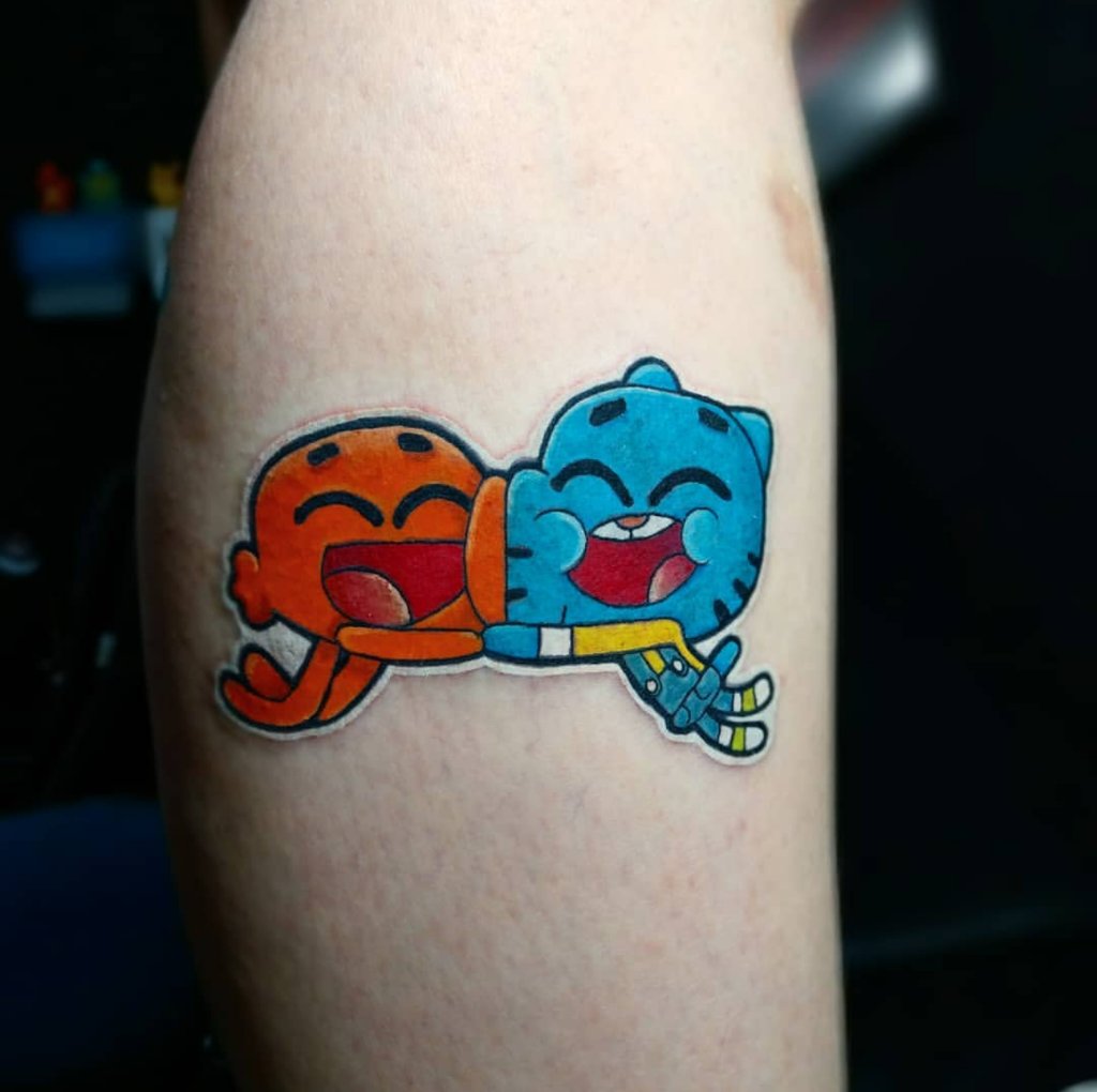 💕Gumball and Darwin💘 . . . #coupletattoo #gumballtattoo