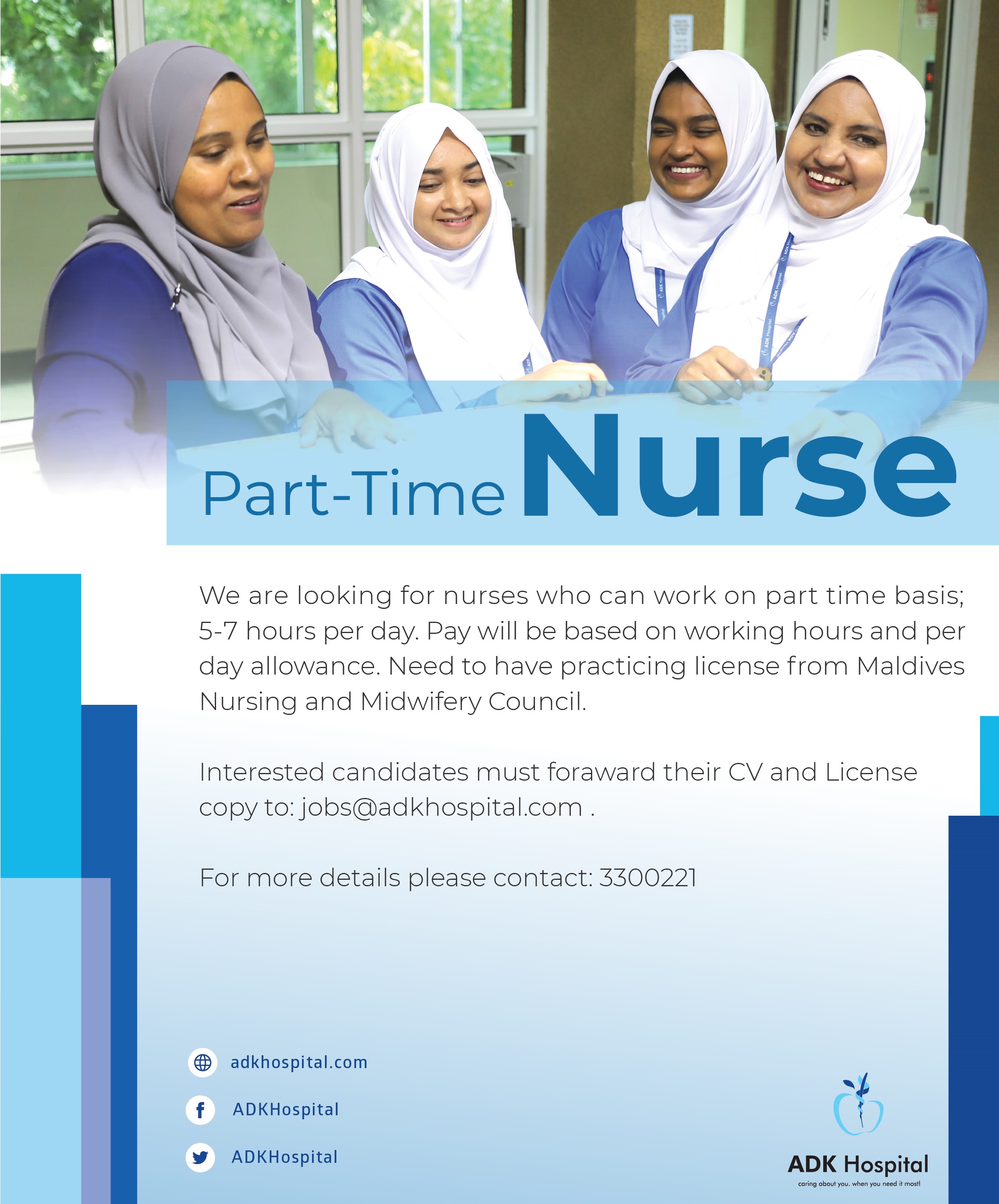 ADK Hospital on X: &ldquo;Part-time nurse job opportunities now open 