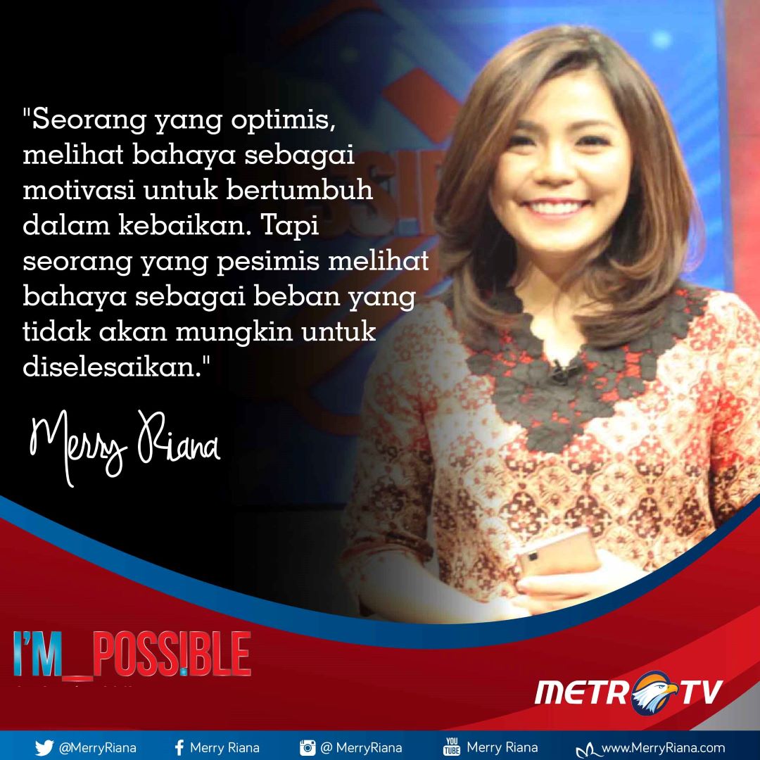 MerryRiana's tweet photo. Seorang yang optimis, melihat bahaya sebagai motivasi untuk bertumbuh dalam kebaikan. Tapi seorang yang pesimis melihat bahaya sebagai beban yang tidak akan mungkin untuk diselesaikan
.
Apa 1 hal baik yang kamu pelajari hari ini?
.
#JadiOrangBaik https://t.co/T6LFrOcdIy