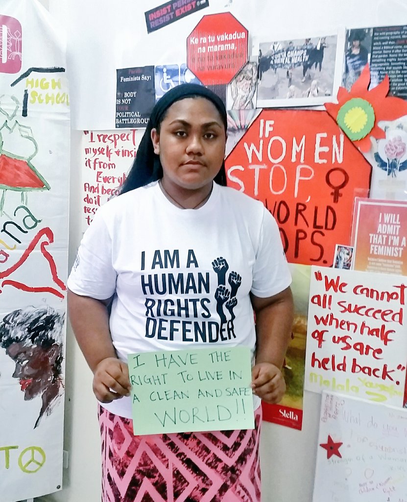 annmary_raduva's tweet photo. my #humanright to a clean & safe world is also a priority for our governments to prioritise! I would also like to be safe from #allformsofviolence in my own country/city/community/home #girlleaders #youngactivist #lets_speak_up ✋ entertaining the culture of violence #Fiji https://t.co/6Zh6PJwzem