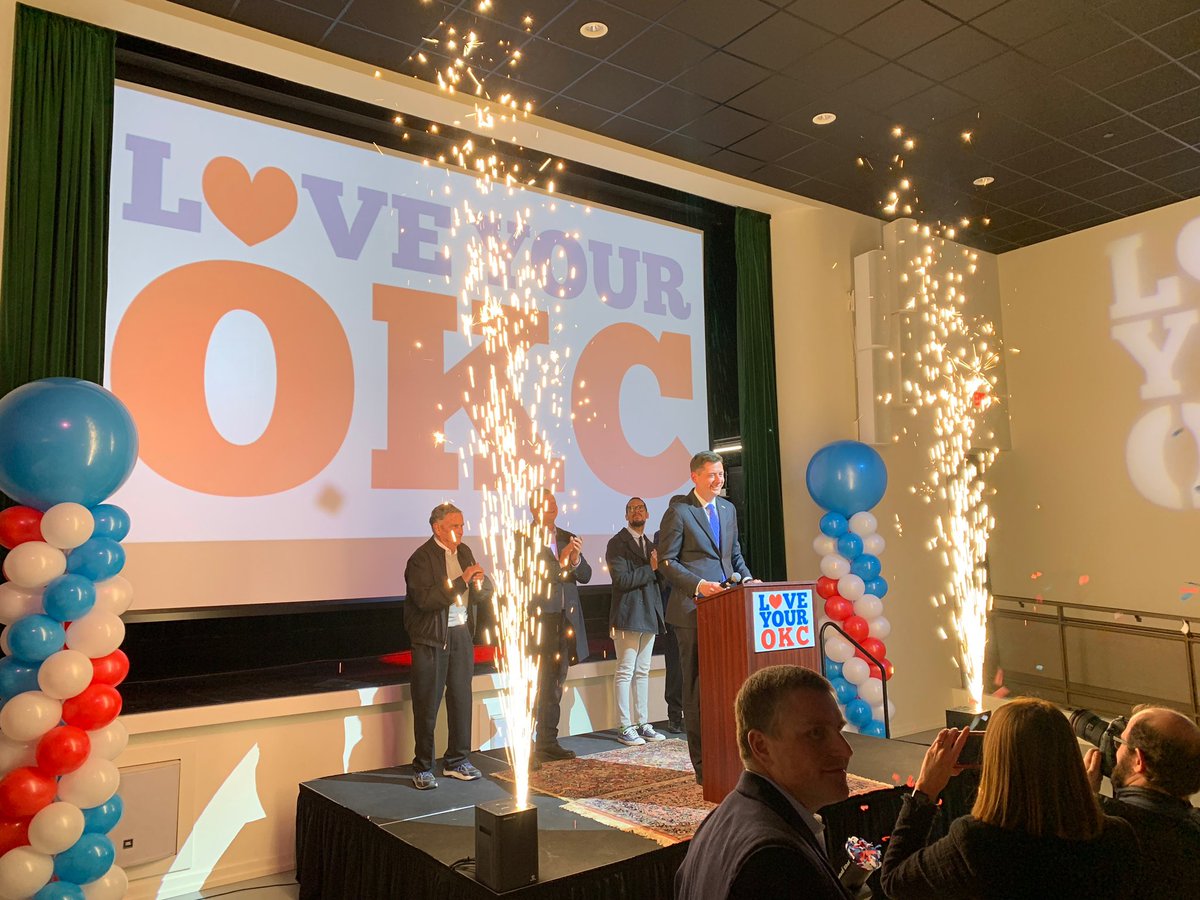 davidfholt's tweet photo. MAPS 4 passes with 72 percent - the highest support for an OKC sales tax ever!  This is what #1OKC looks like.   Congratulations &amp; thank you, Oklahoma City!   We’re not finished yet!   #LoveYourOKC https://t.co/72fBUjjbDA