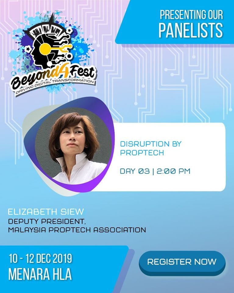 Beyond4Tech's tweet photo. Don't miss this disussion about Disruption by Proptech at Beyond4Fest 2019.
Make your free reservation from our limited seats now! https://t.co/YMZiVUR8XM https://t.co/u5Cya9kjOn