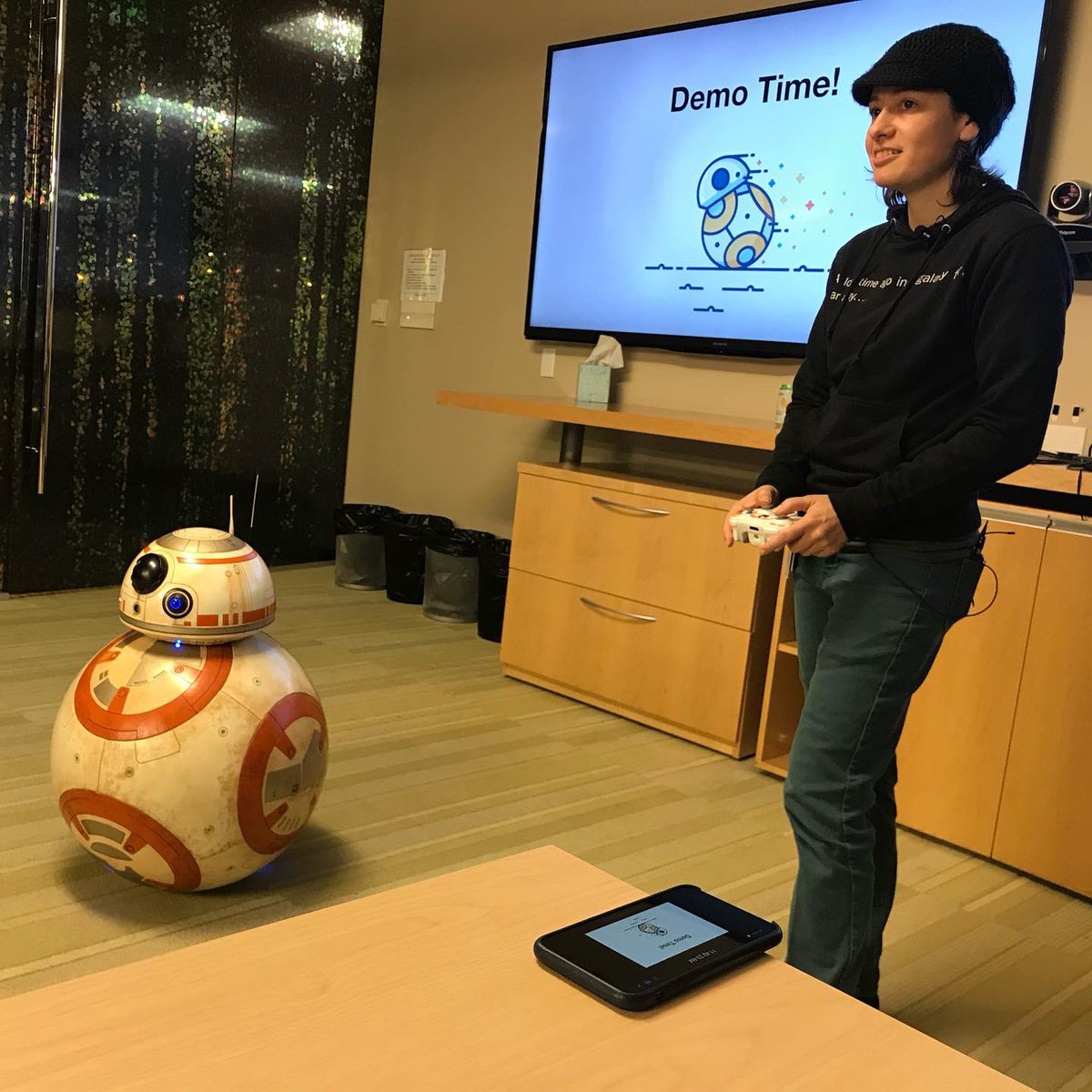 natalie__things's tweet photo. Today was absolutely amazing! I gave a presentation at work about droid building, specifically building BB-8. He did a wonderful job chattering and rolling around. The response was tremendous and more than I ever imagined. I hope I’ve inspired people. 
#starwars #bb8 https://t.co/Iqs3wMzO4J