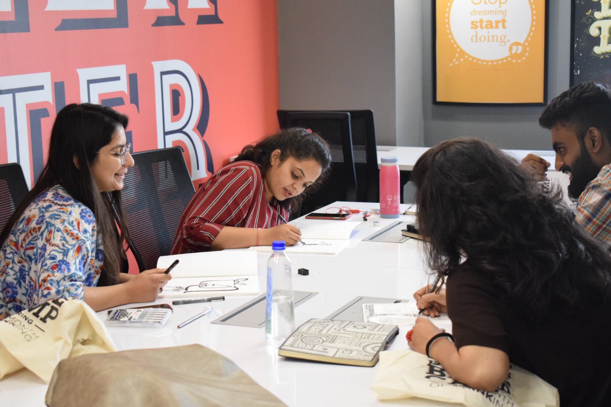 innov8cowork's tweet photo. A fun doodle workshop at Innov8 Saket, Delhi where our coworkers learned the art of doodling and how to make patterns at this workshop.
#Innov8Coworking #LifeAtInnov8 #RevolutioniseWork #Doodle https://t.co/aSHXNtwZUV