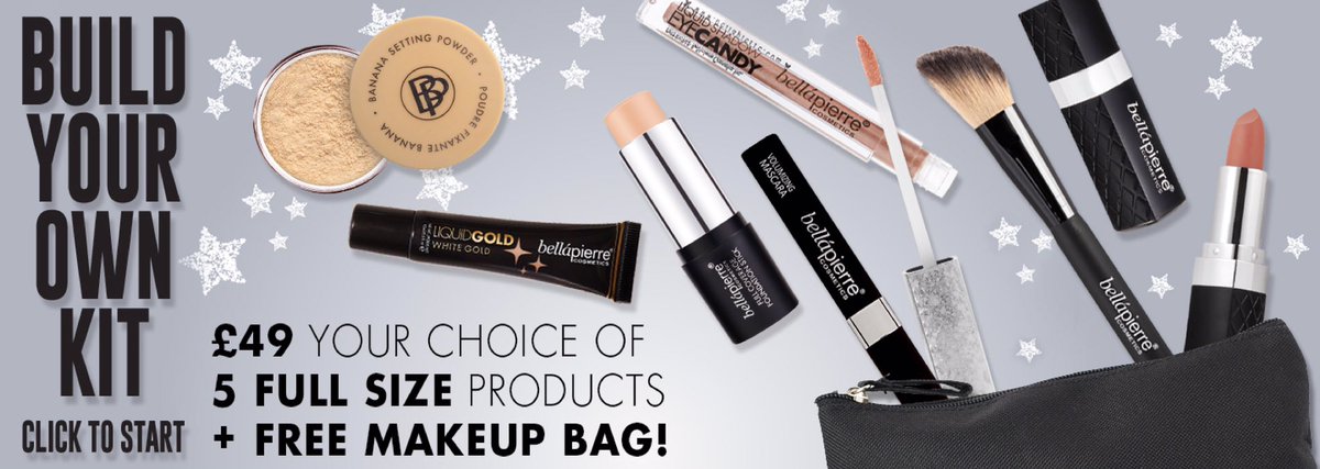 The perfect Christmas gift for yourself or your girlies! Create your own makeup kit with your choice of 5 full-sized products and a free makeup bag from us 🎁🎄 bellapierre.com/uk 

#christmasdeal #makeup #beauty