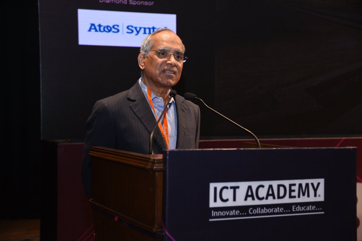 ictacademyindia's tweet photo. Lakshmi Narayanan, Emeritus Vice Chairman, #Cognizant & Chairman, ICT Academy at ICT Academy Bridge'19, #AICTE Auditorium, New Delhi.
#ictacademyindia #ictacademybridge2019 #bridge43 #bridgedelhi #event #conference https://t.co/eHQkyKk41G