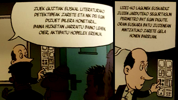 UZEI_'s tweet photo. Zer moduz hor kanpoan? Gu hementxe, #hobelex eremuaren barruan, gozo-gozo! 😂
@xabipaya-ren eta #PatxiGallego-ren #NORI komikia, @bertsolari_ald -en bidez 👇 https://t.co/UJO9hEeExT