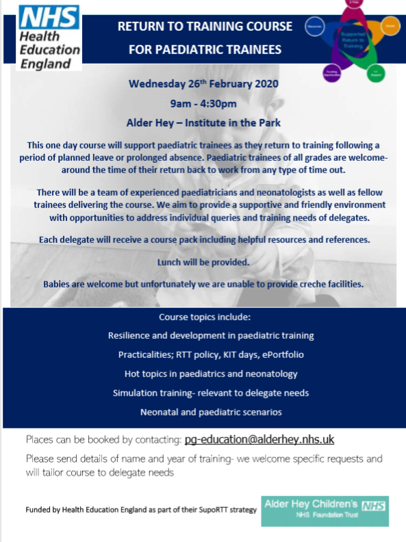 AlderHeyMedEd's tweet photo. After Successful first Course we are running our 2nd Course in February 2020... please email to book on #returntotraining #paediatric #trainees #outofprogramme #outoftrainng https://t.co/iS4eJL3JUA