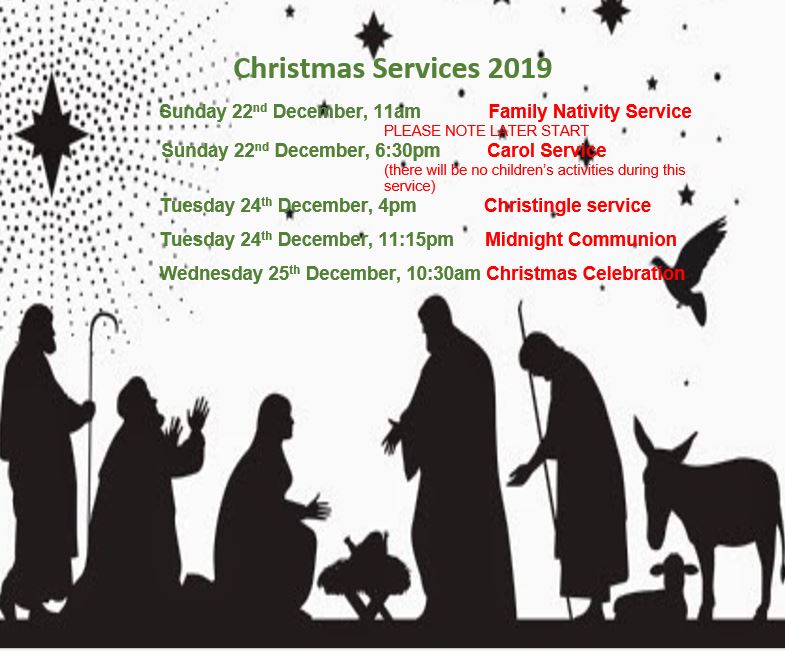 HCCaintree's tweet photo. With only 14 days to go, you are very welcome to join us this Sunday and at our special Christmas services. Please see the image for more details. https://t.co/yqz1IdA5CO