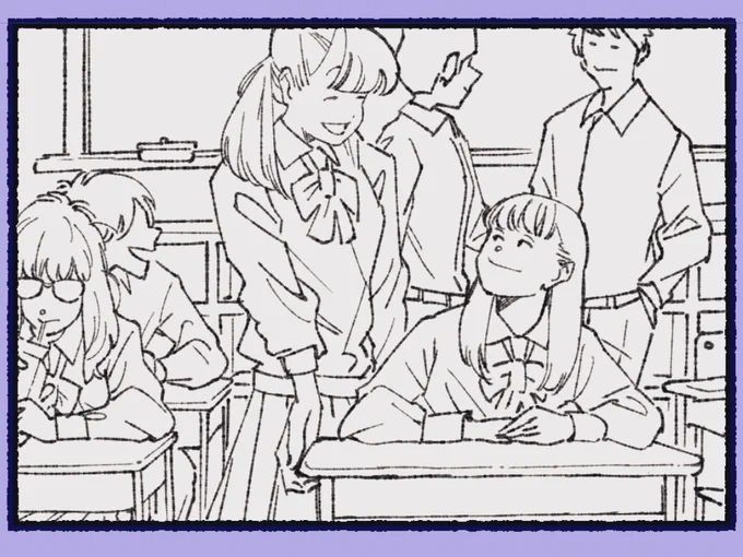 定規めんどくさいのでオールフリーハンドで背景描いた。歪みまくった。 