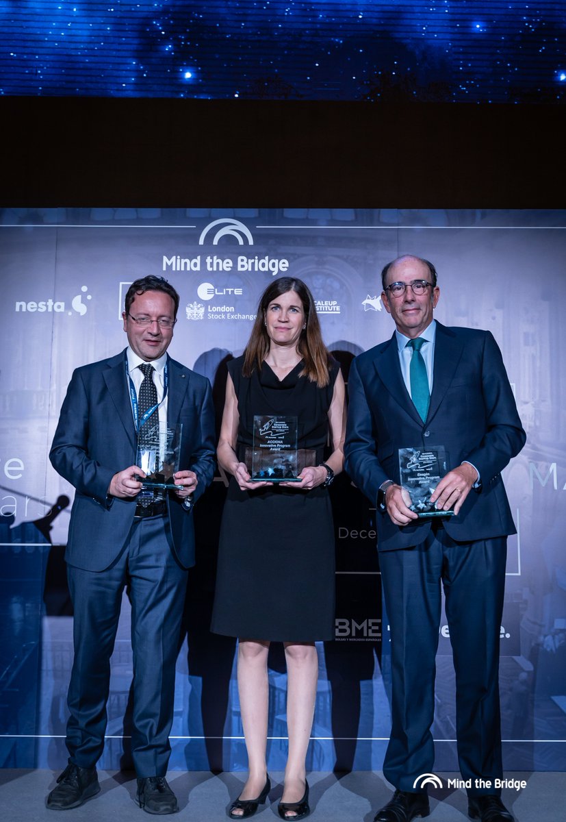 Imnovation's tweet photo. 🏅We’re awarded as “Open Innovation Challengers” and “Novel Approach mixing Acceleration and Procurement” in the Corporate Startup Stars Awards 2019 #SEPCSS @ArantzaEzpeleta, our Chief Technology and Innovation Officer picked up the prizes 🏆 #openinnovation #scaleups #Madrid https://t.co/GDXk3ghLJc