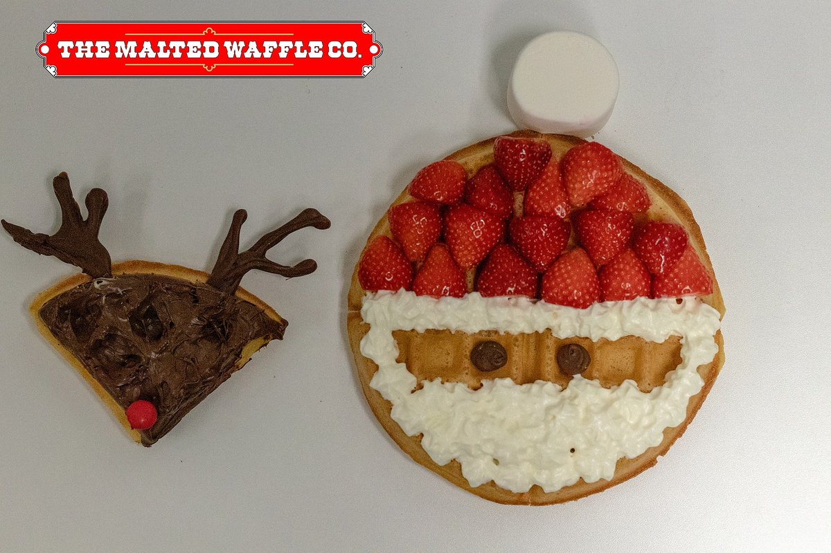 maltedwaffleco's tweet photo. Happy #wafflewednesday! 2 weeks to go!

Santa &amp; Rudolph came to visit us here in the office!

We would love to see your Christmas waffles tag us in them #maltedwaffleco 

#waffles #wafflemachines https://t.co/34tqdW82kQ