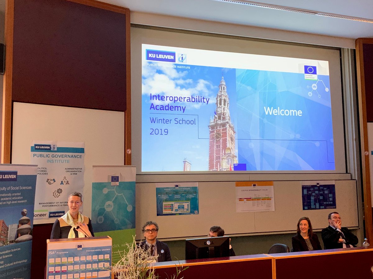 GIngestad's tweet photo. What an honour to welcome all these eager minds to the first-ever #interoperability Academy Winter School #IAWS2019 here at @LeuvenU! 🇧🇪

Aim high, and you'll be able to take the digital transformation cross-border, cross-domain, cross-disciplinary, and even cross-generational! https://t.co/PdPnV4ZQkz