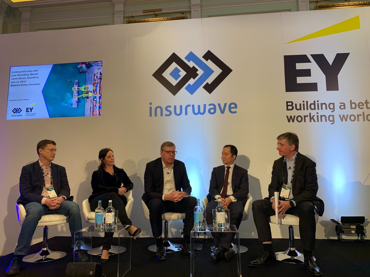 HeleneStanway's tweet photo. Great panel @insurwave event. Maersk used to spend 75% of their time on admin b4 using #InsurWave platform. Now transactions are faster, more transparent & accurate. Benefits are clear. “We pay for the risk, not the administration of the risk” @GivingUsTheEdge @ShaunCrawfordEY https://t.co/gikafYbUOE