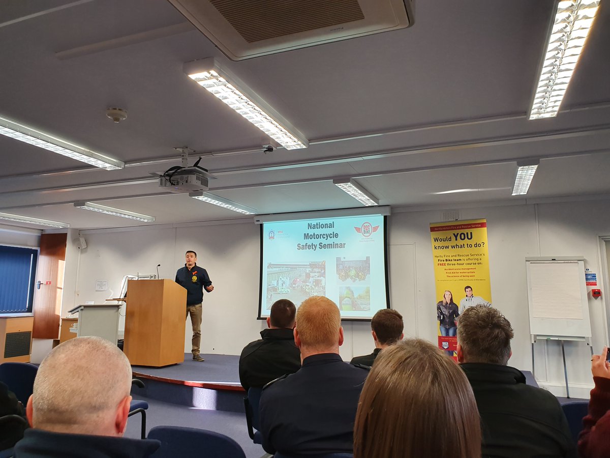 BedsFireBikes's tweet photo. RTCROs are today attending a Motorcycle Road Safety Seminar at Herts FRS today looking at partnership working to further improve Road Safety for our county. #roadsafety #motorcyclesafety #saferroads https://t.co/m6kWIniQHw