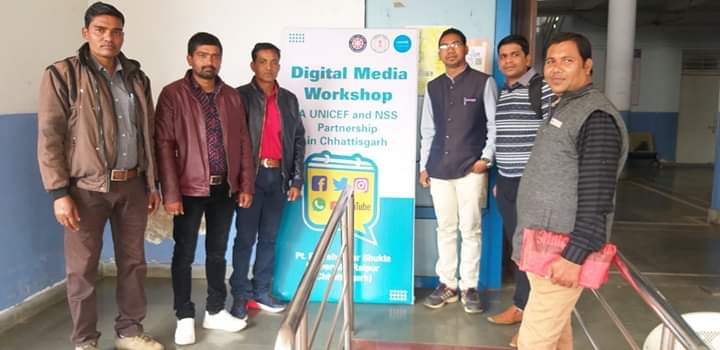 Attending Digital Media Workshop at Pandit Ravishankar Shukla University Organised by @ChhattisgarhNss and @UNICEFIndia  
#Youth4Children
