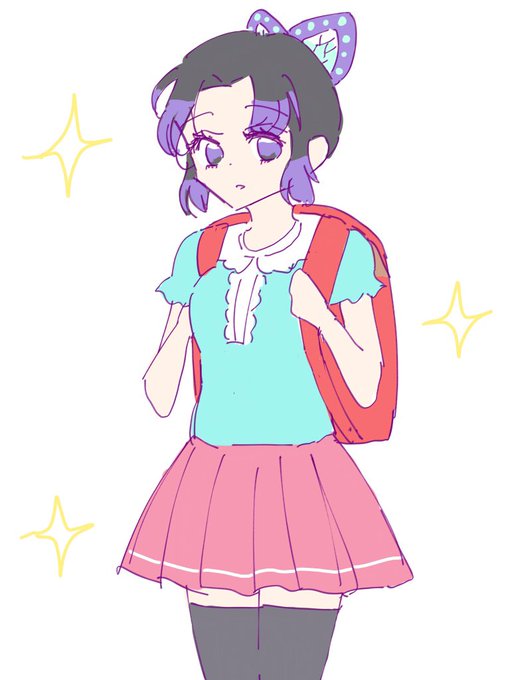 フッピー🐟さんがTwitterに投稿した胡蝶しのぶ(鬼滅の刃)のイラスト。