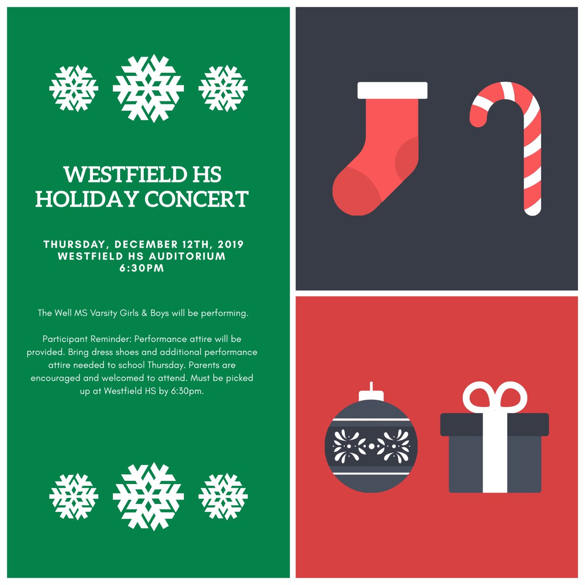 Looking forward to the varsity girls and boys participating again this year in the Westfield HS Choir Holiday Concert. Everyone is invited!! <a href="/westfieldchoir/">WHS Choir</a> <a href="/SpringISD/">Spring ISD</a> <a href="/Joerclark/">Joe Clark</a> <a href="/CastagnoliPaolo/">Paolo Castagnoli</a> <a href="/WellsWolverines/">Edwin M. Wells Middle School</a> <a href="/dlandgre/">David Tijerina Landgrebe</a> <a href="/amandalynnbyers/">Amanda</a> <a href="/johnnybwilliams/">Johnny B Williams</a> #springisdpva