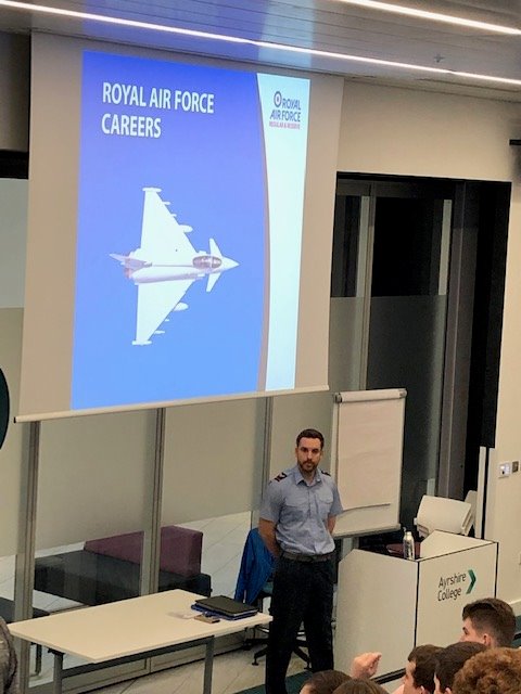 EssentialSkills_Kilmarnock (@essentialskill8) on Twitter photo Thanks to Corporal Grant from @RAFJobsGlasgow for delivering a lecture to <a href="/AyrshireColl/">Ayrshire College</a> Uniform Services classes from Kilmarnock and Ayr. Massive thanks to Dave Malcom <a href="/SportsAyrshire/">Ayrshire College Sports Department</a> <a href="/EssentialSkill8/">EssentialSkills_Kilmarnock</a> #partnerships #positivedestinations Thanks to Corporal Grant from @RAFJobsGlasgow for delivering a lecture to <a href="/AyrshireColl/">Ayrshire College</a> Uniform Services classes from Kilmarnock and Ayr. Massive thanks to Dave Malcom <a href="/SportsAyrshire/">Ayrshire College Sports Department</a> <a href="/EssentialSkill8/">EssentialSkills_Kilmarnock</a> #partnerships #positivedestinations