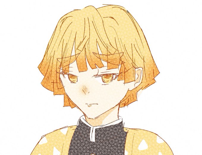 紀凜さんがTwitterに投稿した我妻善逸(鬼滅の刃)のイラスト。