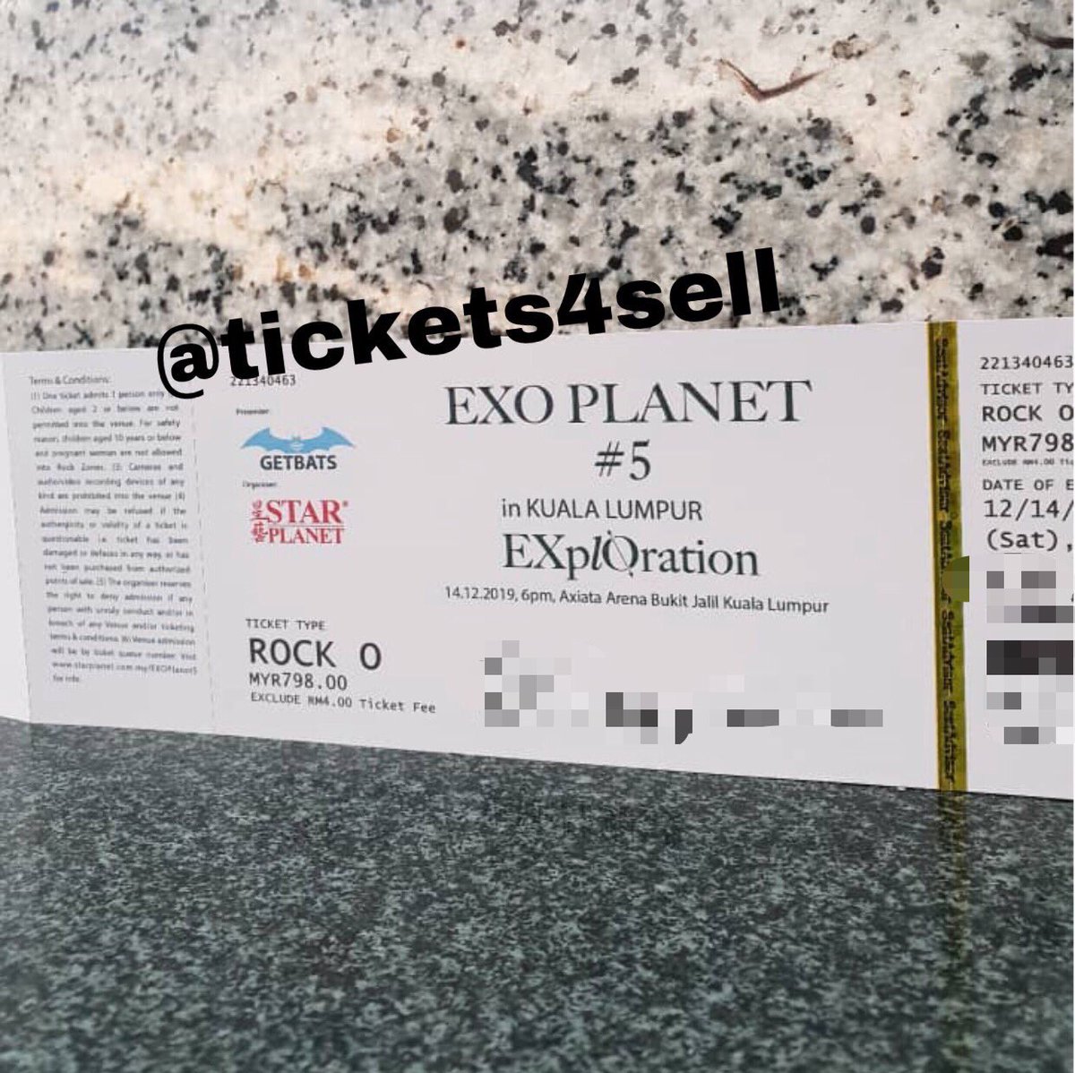 tickets4sell's tweet photo. [WTS] 

EXO ExplOration in KL 🇲🇾 
#EXO  #exoplanet5 #EXplOrationInMY #EXplOrationInMalaysia 

Extra (selling with ori price/lower price) 
2x RockZone O
2x CAT 1 

Can choose to meet up / postage 🥺 https://t.co/GQeUd2uKOc