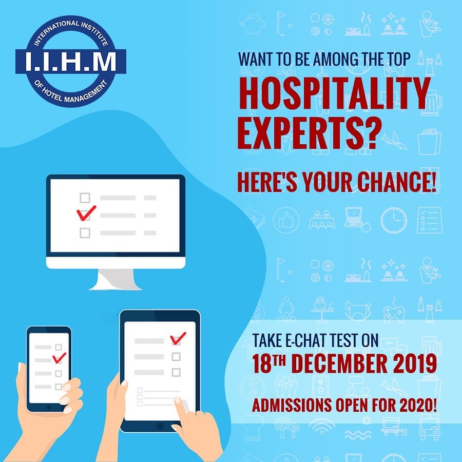 RahulPuri009's tweet photo. IIHM's E-chat exam is around the corner! Take this opportunity to make the most of the hospitality training at India's one of the best hotel schools!
Register now!
#IIHM #Echat #18Dec2019 #HotelManagement #Hospitality #HotelManagementRocks #HospitalityRocks #IIHMBest3Years https://t.co/tQdS3RIicL