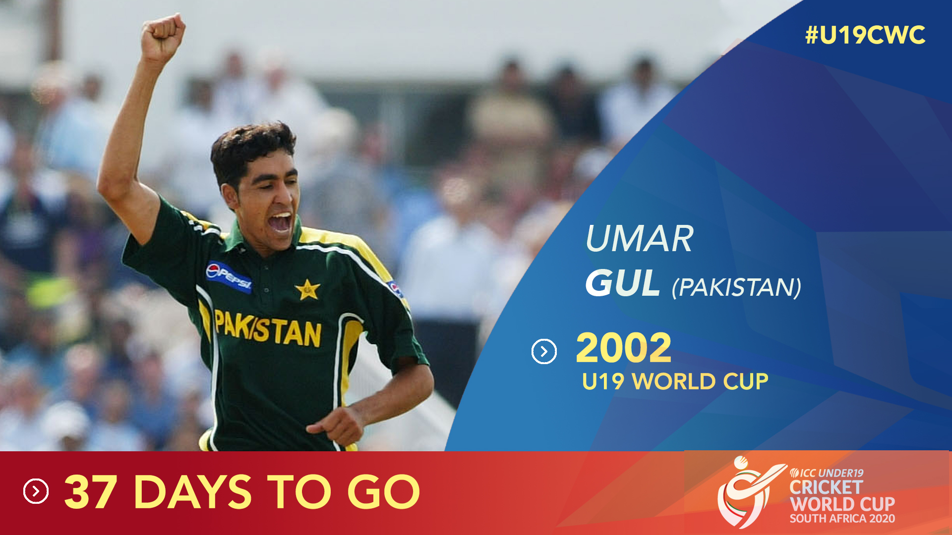Cwc11rewind 3 7 Days To Go For Icc U19 Cricket World Cup Pakistan Seamer Umar Gul Featured In The 02 Edition And Was Their Second Highest Wicket Taker In The Tournament