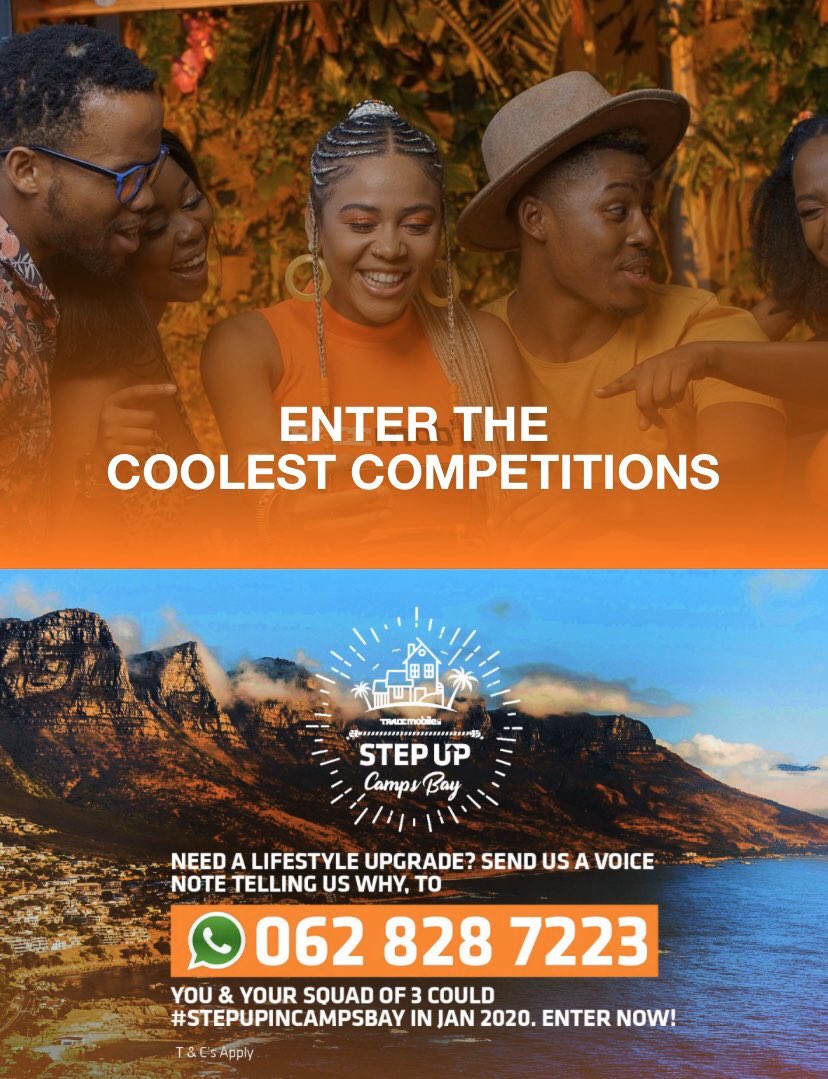 lanii_gii's tweet image. Good Morning Loves🌸 I don’t know if you guys have heard, but #TraceMobile is giving away an ALL EXPENSES PAID VVIP trip to Camps Bay in Jan, for you and 3 Friends😅😅😅 and this is how you can enter👇🏽.. #StepUpInCampsBay Exciting Times😌