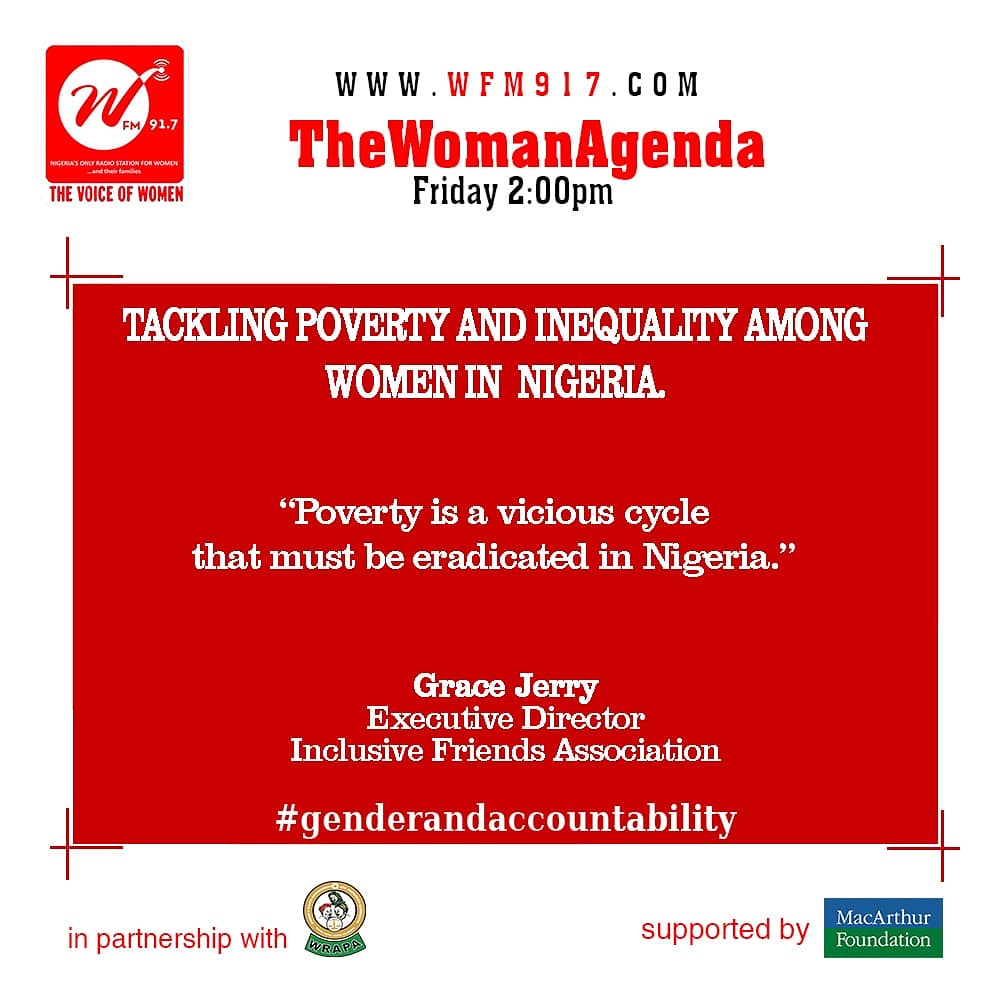 wfm917's tweet photo. #TheWomanAgenda is an initiative of Women Radio 91.7 under the #genderand accountability project and supported by MacArthur Foundation
@macfound @wrapang
@womenadvocacy @advocacynigeria1 @cirrdoc @IWCC @womenfundng
#genderandaccountability
#TheWomanAgenda
#corruption https://t.co/acqWuv3Prb