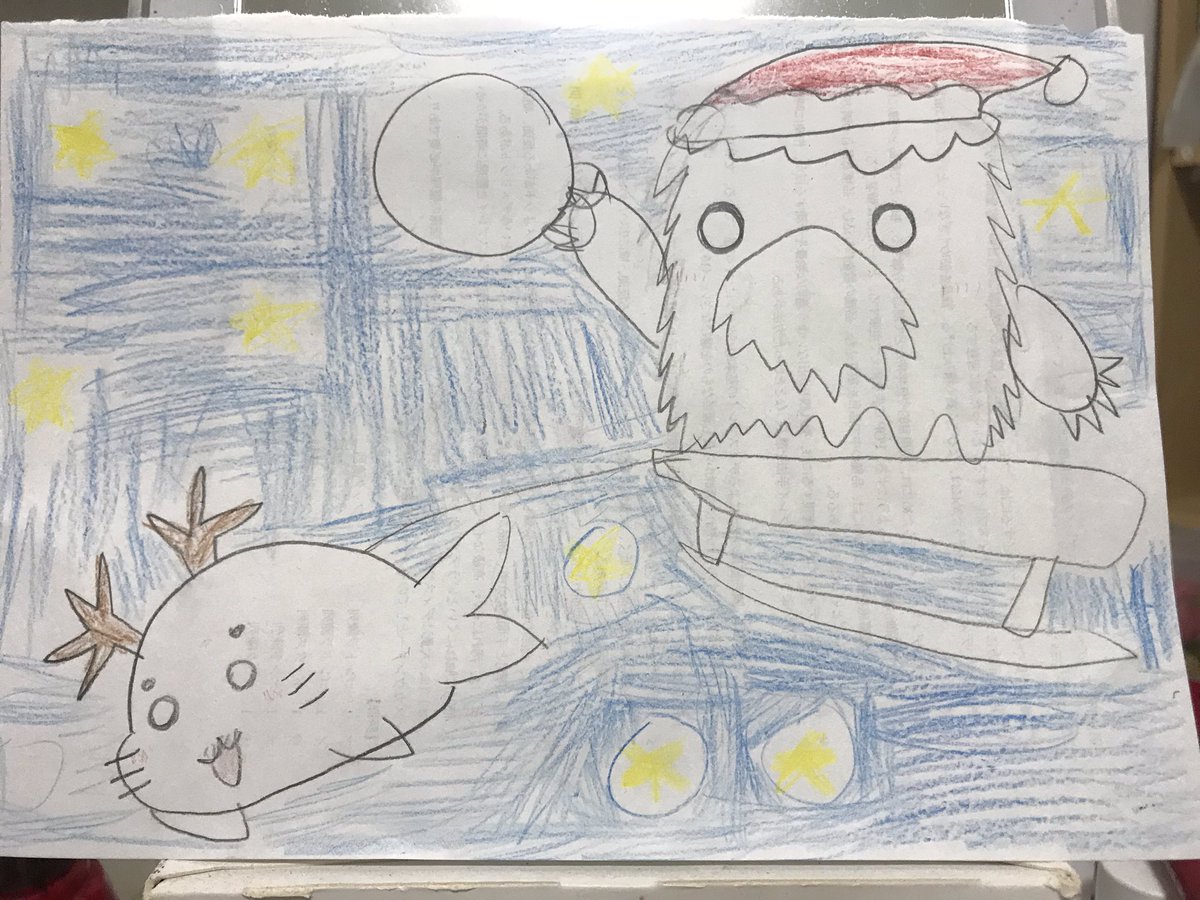 昨夜、早速描いていました。
#ゴマちゃん 