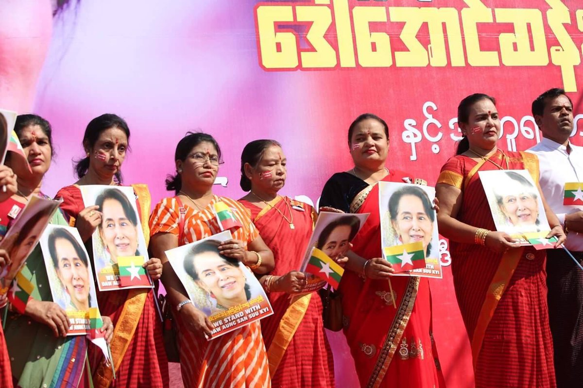 Ten of thousands of citizens, in Yangon, rally today in support of our national leader, Daw Aung San Suu Kyi, who went to the Hague, Netherland to defend the national interest and dignity of Myanmar at ICJ.

#WeStandWithDawAungSanSuuKyi
#JusticeForMyanmar