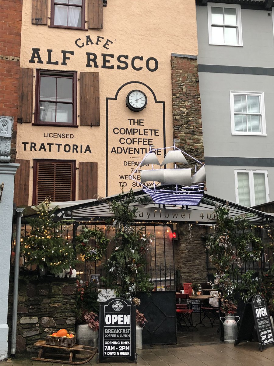 Dartmouth400M's tweet photo. @cafealfresco with their Mayflower Ship!
#mayflower400 #dartmouthmayflower400 #getonboard2020 
They got on board..  @mayflower400uk @discoverdart @visitsouthdevon @VisitDevon https://t.co/6L4ABFVqd2
