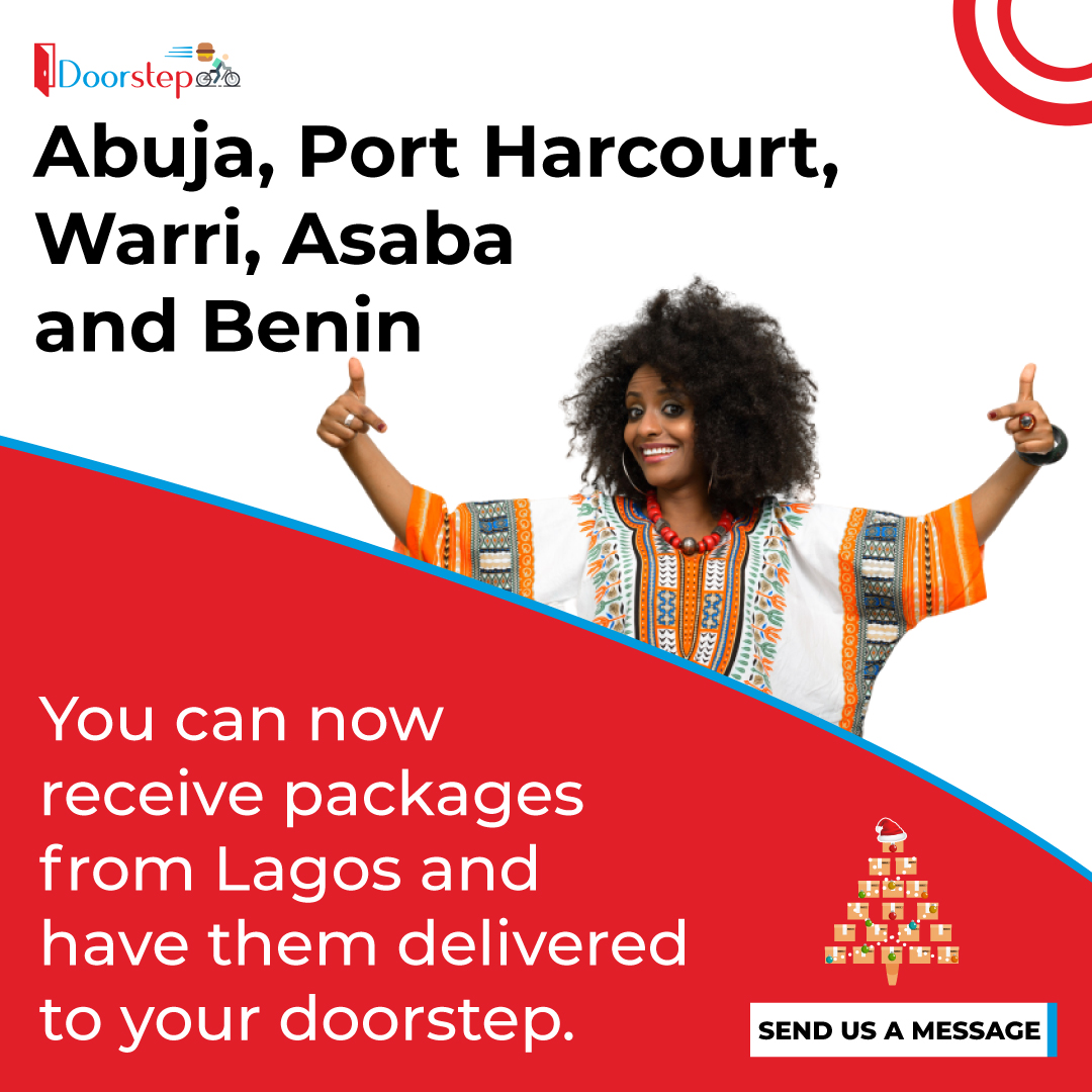 doorstep_ng's tweet photo. Let's make that surprise doable!😏 Send packages to your loved ones in #PortHarcourt, #Benin, #Abuja, #Warri or #Asaba. Give us a call: 07047000500.

#doorstepdispatch #DoorstepGoodieBag #Internationaldeliveries #deliveriesinLagos #seasonsgreetings https://t.co/qwnnhubn7g