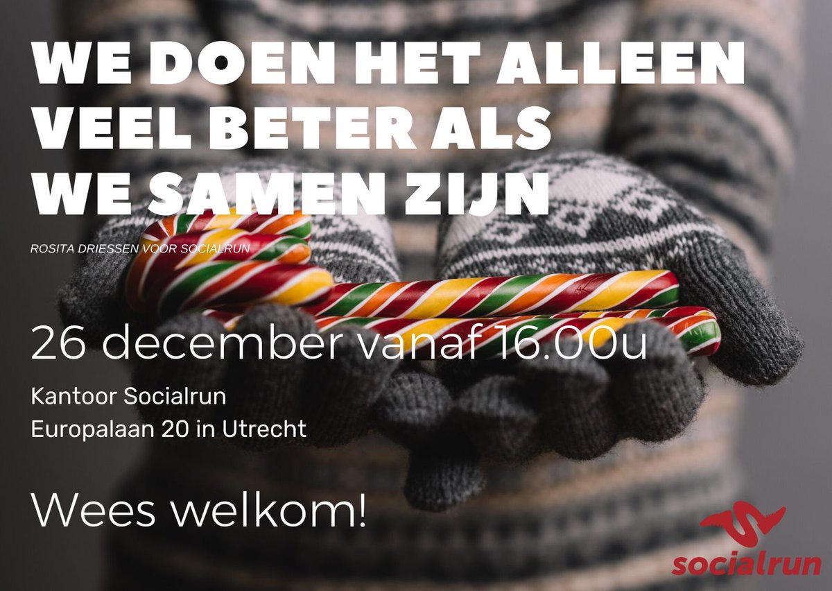 Ken of ben je iemand, voor wie kerst niet de mooiste tijd van het jaar is? Gun jezelf of een ander een leuke middag. kom tweede kerstdag naar de Socialrun.
Nieuwsgierig of kom je graag? Stuur even een mailtje naar info@socialrun.nl, 
#meedoeniswinnen
#voorwiekomjijinbeweging