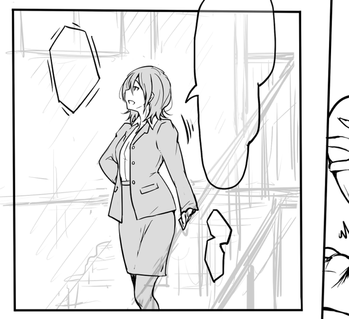 初めて描いたけど高橋先生に見えますように。ペン入れあと8ページ。 