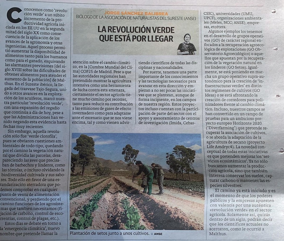 Artículo de opinión de <a href="/jorgebalibrea/">Jorge Balibrea (cuenta suspendida)</a> de <a href="/asociacionanse/">Anse (cuenta inactiva)</a> en <a href="/laverdad_es/">laverdad_es</a>  sobre el futuro de la agricultura en la Región de Murcia <a href="/asociacionanse/">Anse (cuenta inactiva)</a> <a href="/imida_murcia/">IMIDA Murcia</a> <a href="/BonduelleEsp/">Bonduelle España</a> <a href="/CR_ArcoSur/">Comunidad de Regantes Arco Sur Mar Menor</a> <a href="/LaTierricaBio/">LaTierricaBio</a> #casapareja #worlmark