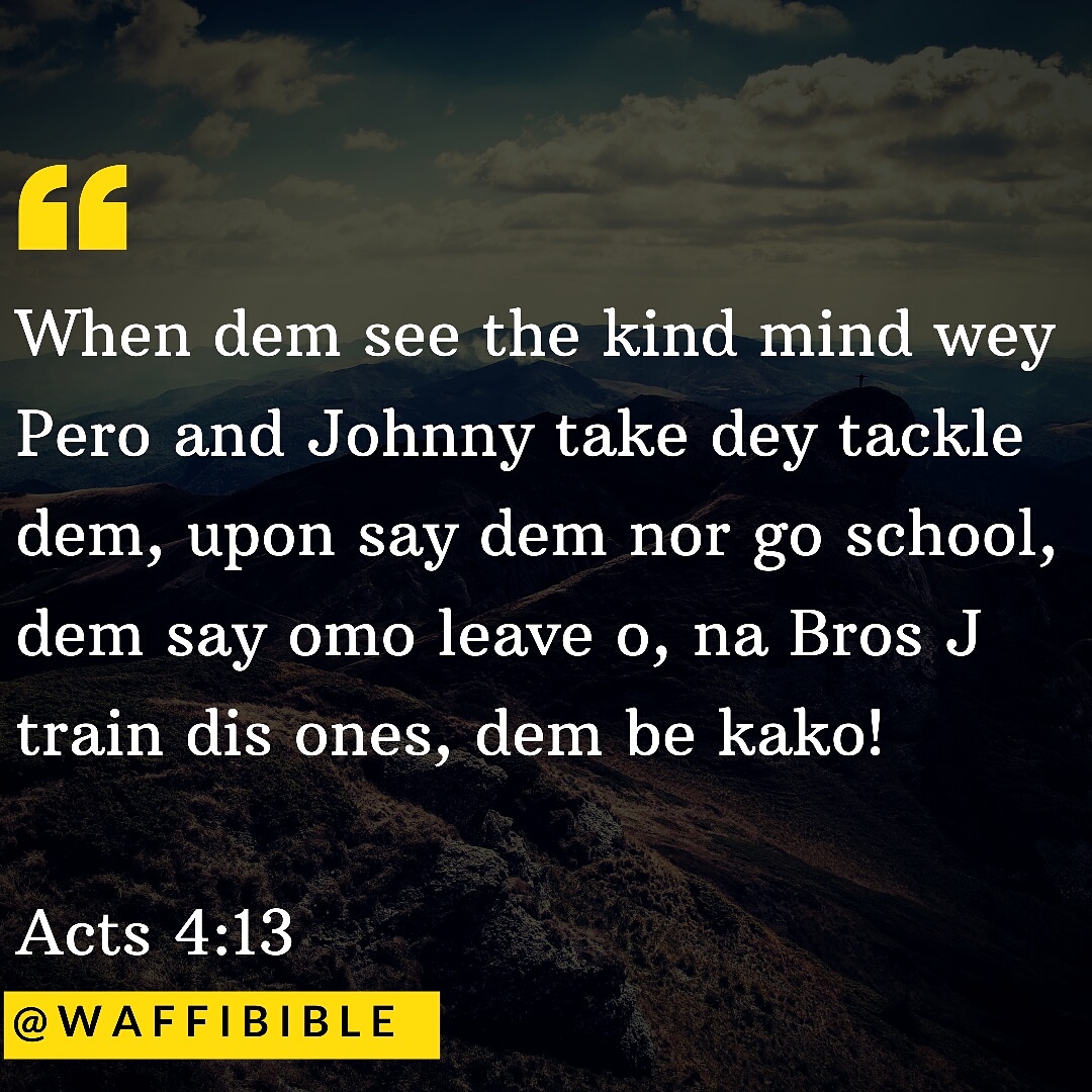 waffibible's tweet photo. Now when they saw the boldness of Peter and John, and perceived that they were unlearned and ignorant men, they marvelled; and they took knowledge of them, that they had been with Jesus.
#WaffiBible
#WaffiBibleChristmas https://t.co/Eno5hAYtsi