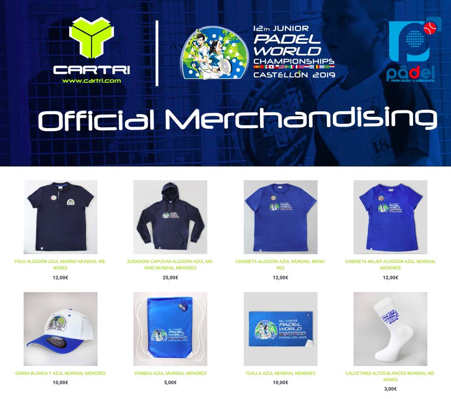 🌍¿Sigues pensando en el Campeonato del Mundo de Pádel de Menores? 🧐 ¡Nosotros también! 🤭

👕🧦Te dejamos el link a todo el merchandising por si quieres sorprender a alguien esta Navidad 🎄☃️

👉🏼 bit.ly/2sfxkel
📝 <a href="/PadelCV/">Federación de Pádel de la Comunitat Valenciana</a>