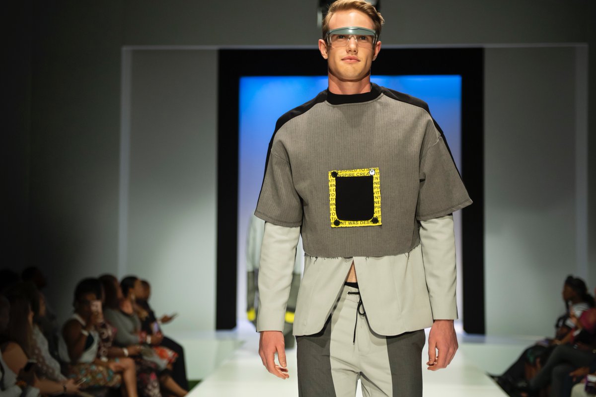 safashionweek's tweet photo. Here's the runway show for MICHAEL REID from the #EdconDesignInnovationChallenge with Edcon @productionRW &amp;  @ProudlySA - Video by Paul Tilsley and Competent Artistes Image by @driverphoto

https://t.co/TUqBFWFm3o https://t.co/k6FvZUmf6b