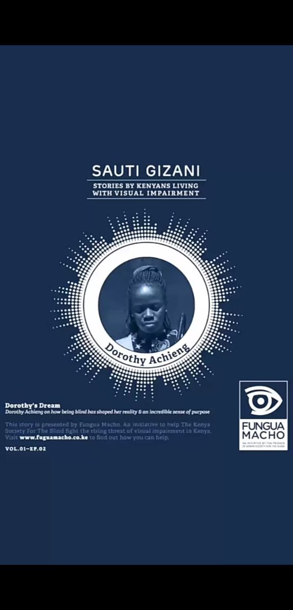 MachoInitiative's tweet photo. We gain better understanding when we view the world from someone else’s perspective. In our quest to raise awareness about the risk of blindness in Kenya, Click the link to listen to Dorothy Achieng’s journey, going against all odds to achieve her dreams. https://t.co/YkfRAog1bc https://t.co/GTs9Y9xAvS