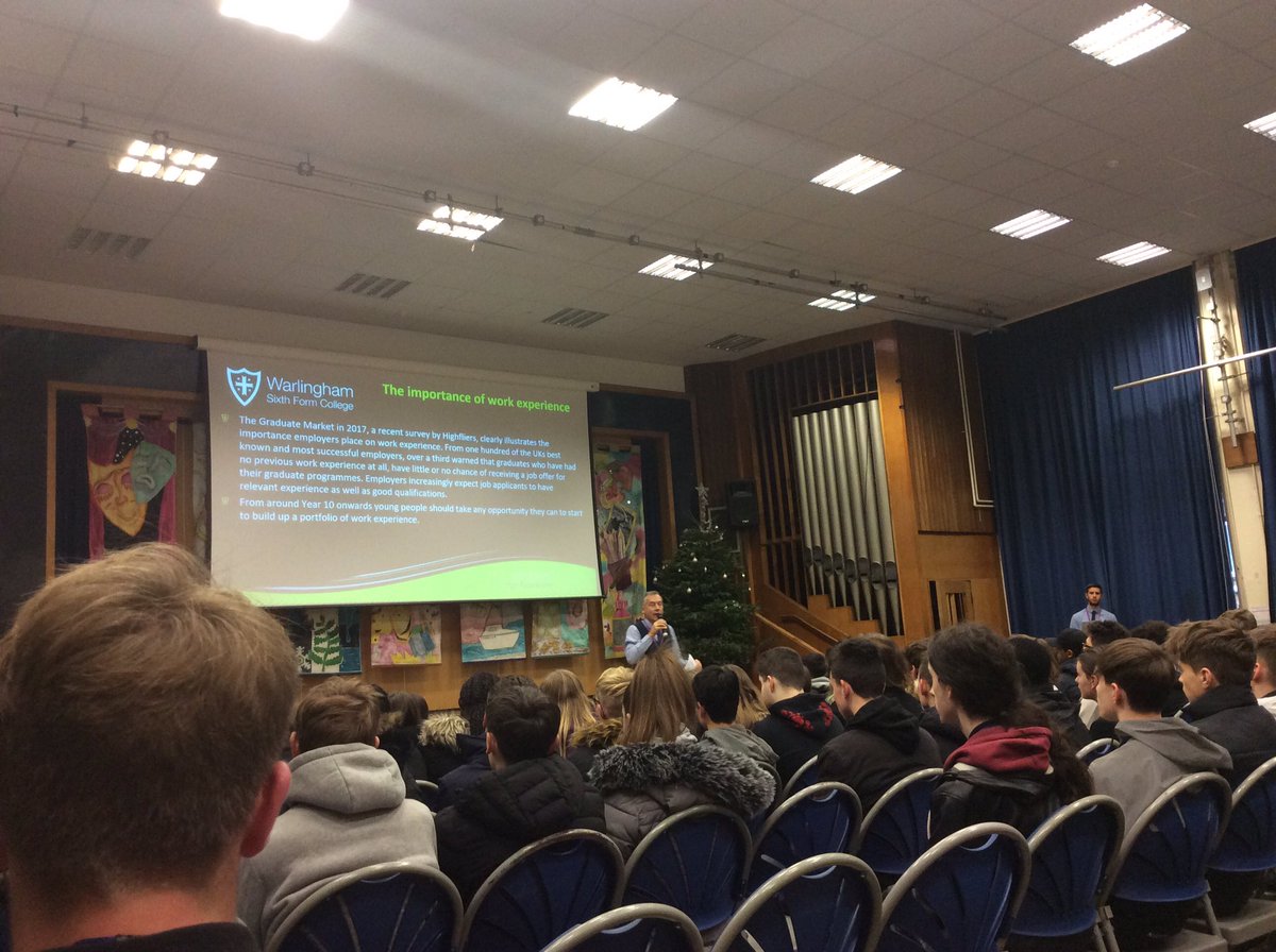 WarlinghamSixth's tweet photo. We are talking about the importance of work experience this morning - we like to make sure our sixth formers get some amazing experiences. If you can help us provide experiences please get in touch #workexperience #developingstudents #theworldofwork https://t.co/5A4lt7hMTc