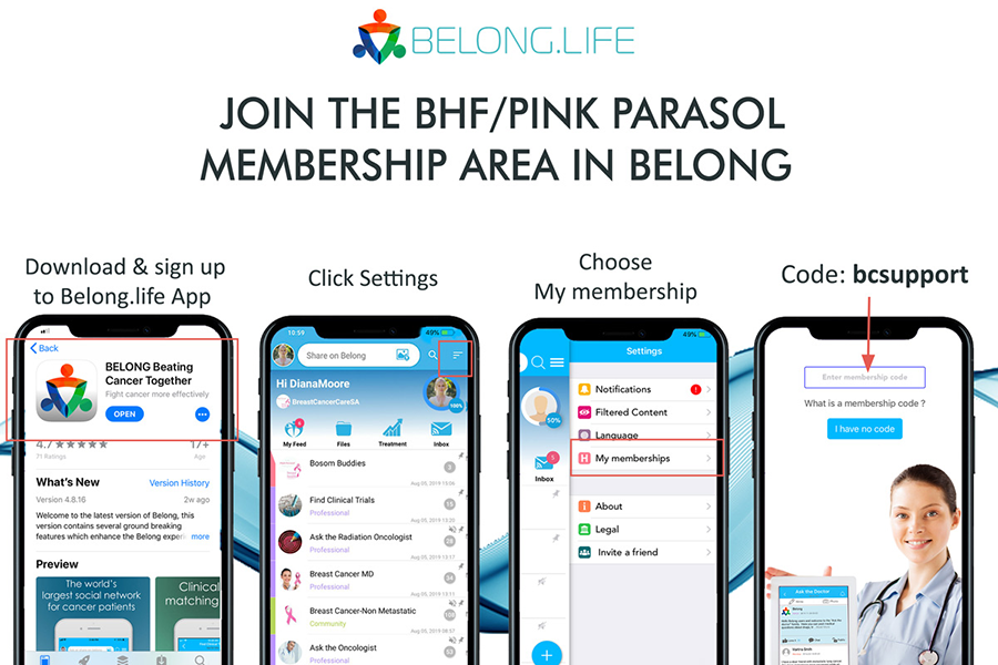 BreastBhf's tweet photo. Have you downloaded @Belong_Life ?  
Make sure to try this app, the world largest social network for cancer patients, caregivers and healthcare professionals. 

Check it out: https://t.co/PG016wKaex 

#BCsupport 
#BreastCancerOnYourMind https://t.co/LJtdDjLpYx