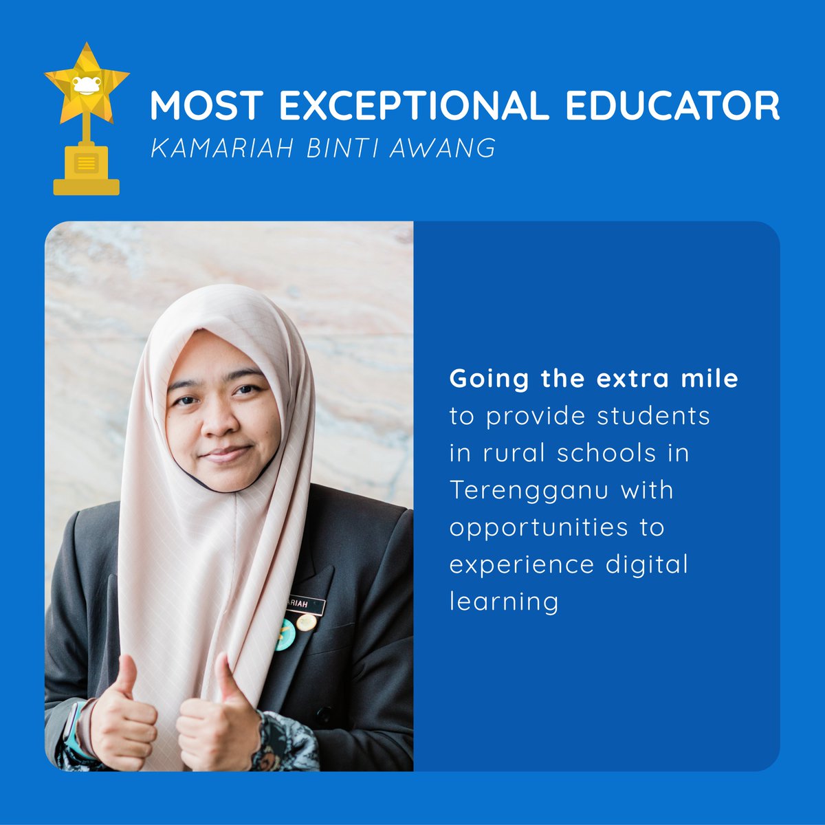 FrogAsia's tweet photo. With over 900 nominations and 46,000 votes, we identified our winners through an interview and they shared about their journey educators, their efforts in transforming education and the positive impact they've made within their communities! #frogteacher #21stcenturyeducator https://t.co/KqMv1Bwr5N