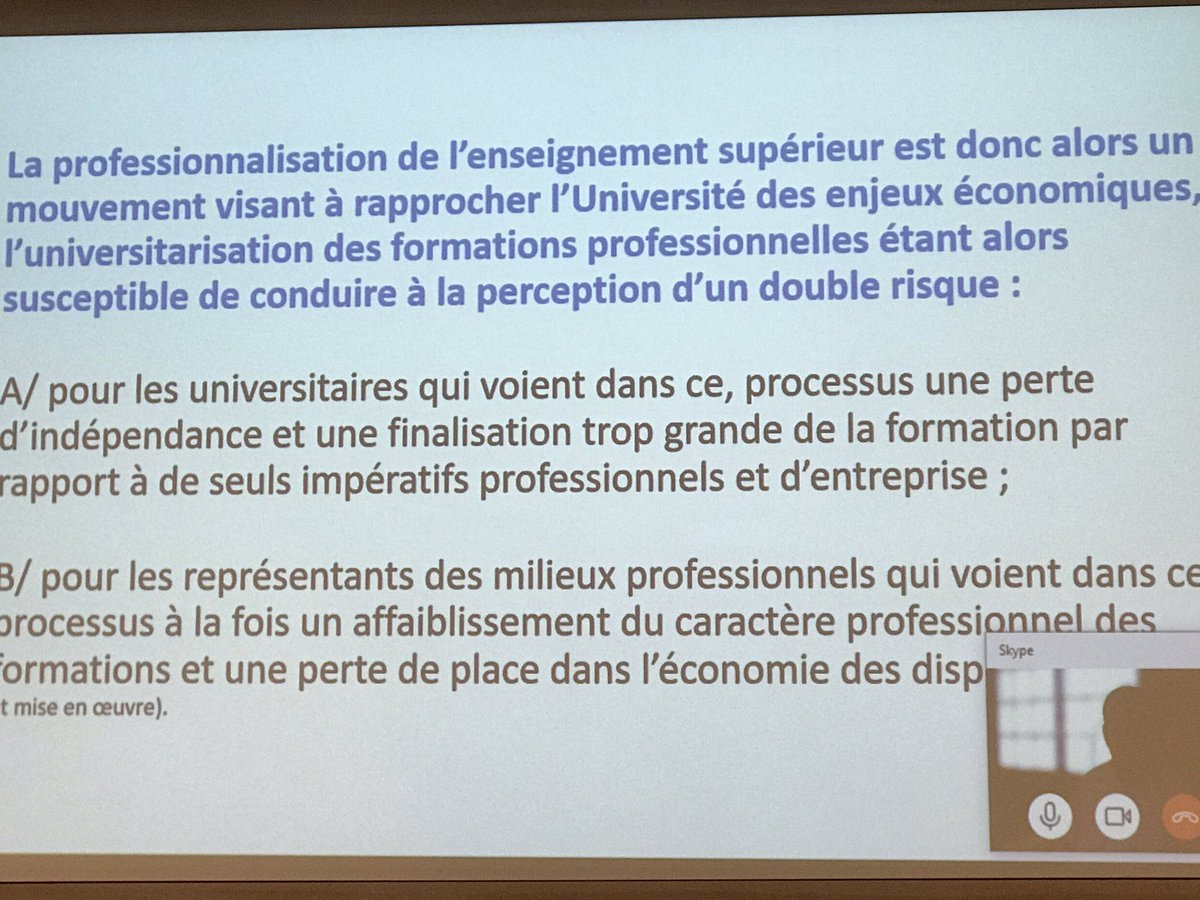 VLescop's tweet photo. #andep Les enjeux de la collaboration entre la professionnalisation et l’universitarisation : le dilemme exposé par@R_Wittorski 👌 https://t.co/VxRxa5CZSi