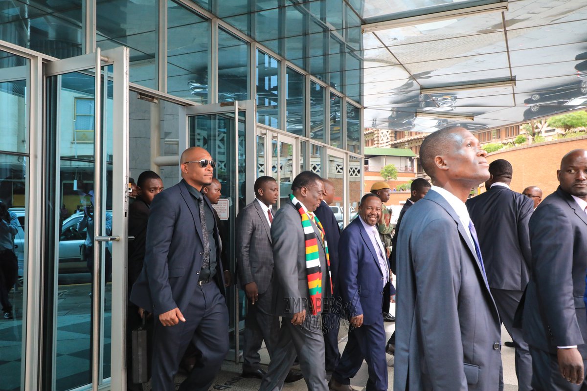 President Mnangagwa &amp; his Vice Presidents Constantino Chiwenga and Kembo Mohadi tour The Zimbabwe Investment and Development Agency (ZIDA) offices in Harare this morning, Dec 11, 2019.-Pictures: Tawanda Mudimu <a href="/HeraldZimbabwe/">The Herald Zimbabwe</a> <a href="/SundayMailZim/">The Sunday Mail (Zimbabwe)</a> <a href="/SundayNewsZimba/">Sunday News</a> <a href="/williamchikoto/">William Chikoto</a>