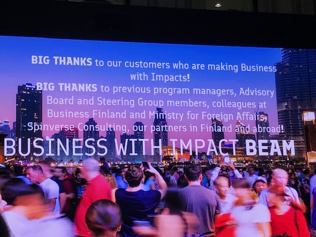 Ulkoministerio's tweet photo. Ohjelmapäällikkö @chpalmberg #BEAMprogram loppuseminaarissa: 

✅ 82 % sai bisnekseensä lisäarvoa kehitysvaikutusten huomioimisesta.

@BusinessFinland #businesswithimpact https://t.co/JuDmyQNkjJ