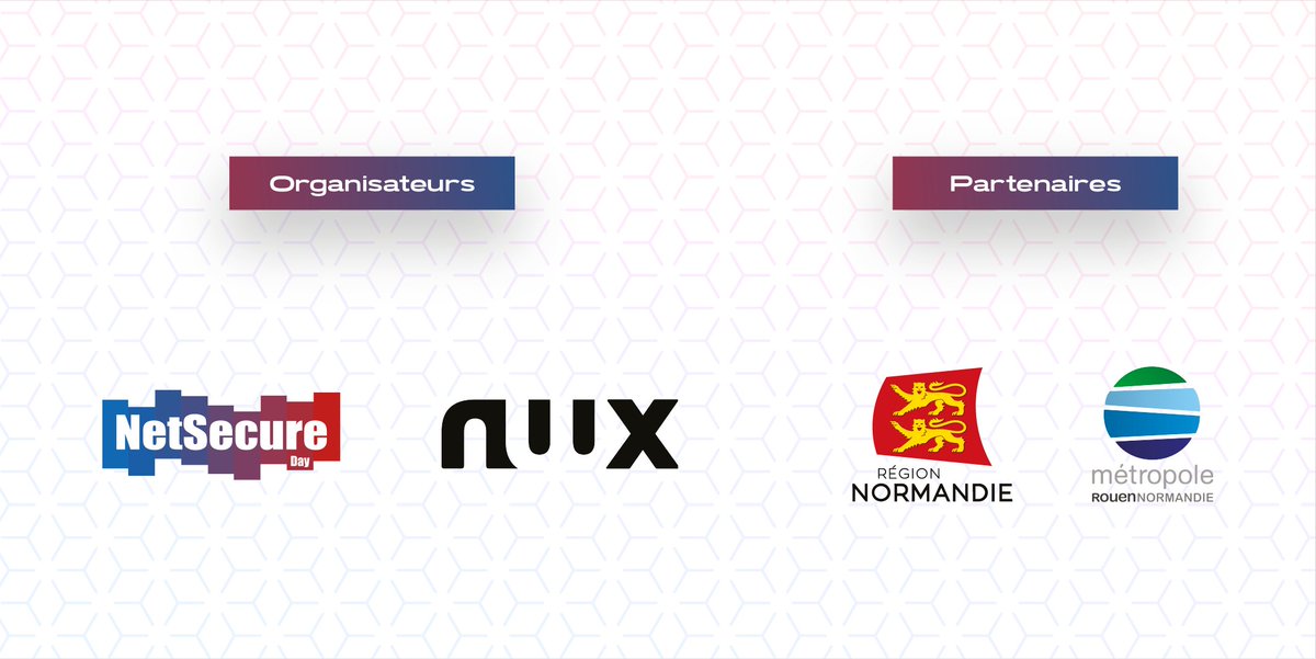 NetSecureDay's tweet photo. 💜Un grand MERCI à nos co-organisateurs @n_w_x et nos partenaires @RegionNormandie @MetropoleRouenN qui rendent possible cette 7ème édition de la journée #cybersécurité en Normandie !
Inscrivez-vous gratuitement🎟️https://t.co/RMfW5fncdr et venez les rencontrez demain au #NSD19 ! https://t.co/17kv6OqGod