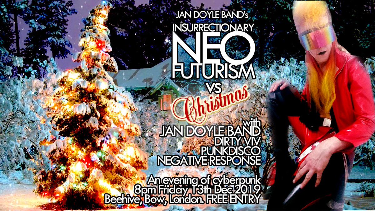 THIS FRIDAY, 13th:
@JanDoyleBand's #InsurrectionaryNeoFuturism Vs #Christmas!
@GlassRetina @Electronicrv @defsynth @clubelectricity @IndietronicaOrg @Synthtopia @RetroSynthwave @IMDstage @edm @synthpopcircus @SynthPopTweets @SynthPopBlog @SynthpopShow @RevivalSynth @synthwaveclub